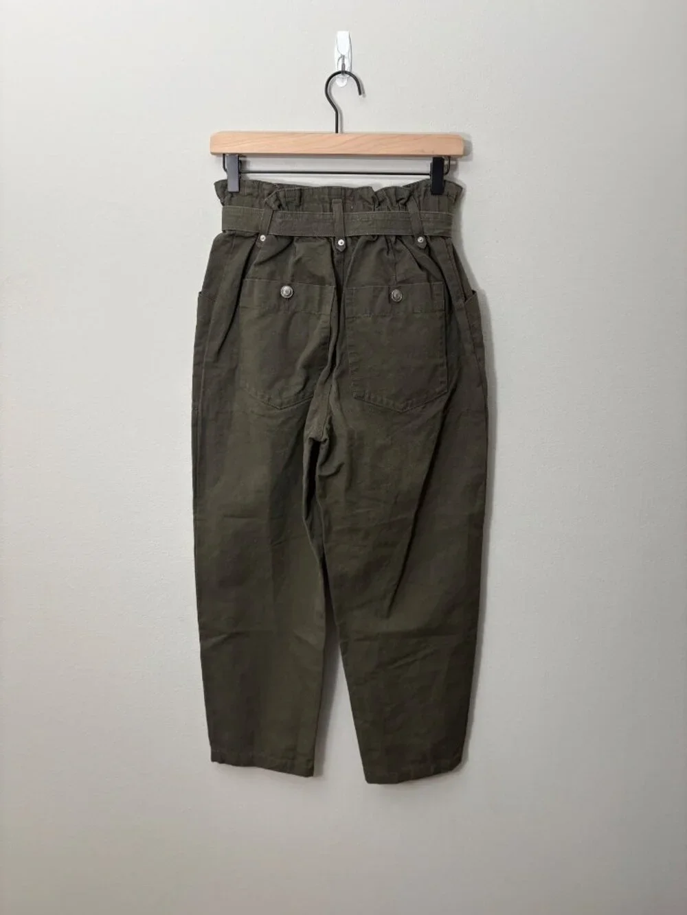 NEW Banana Republic Paperbag Belted High-Rise Tapered Relaxed-Fit Linen Pants
